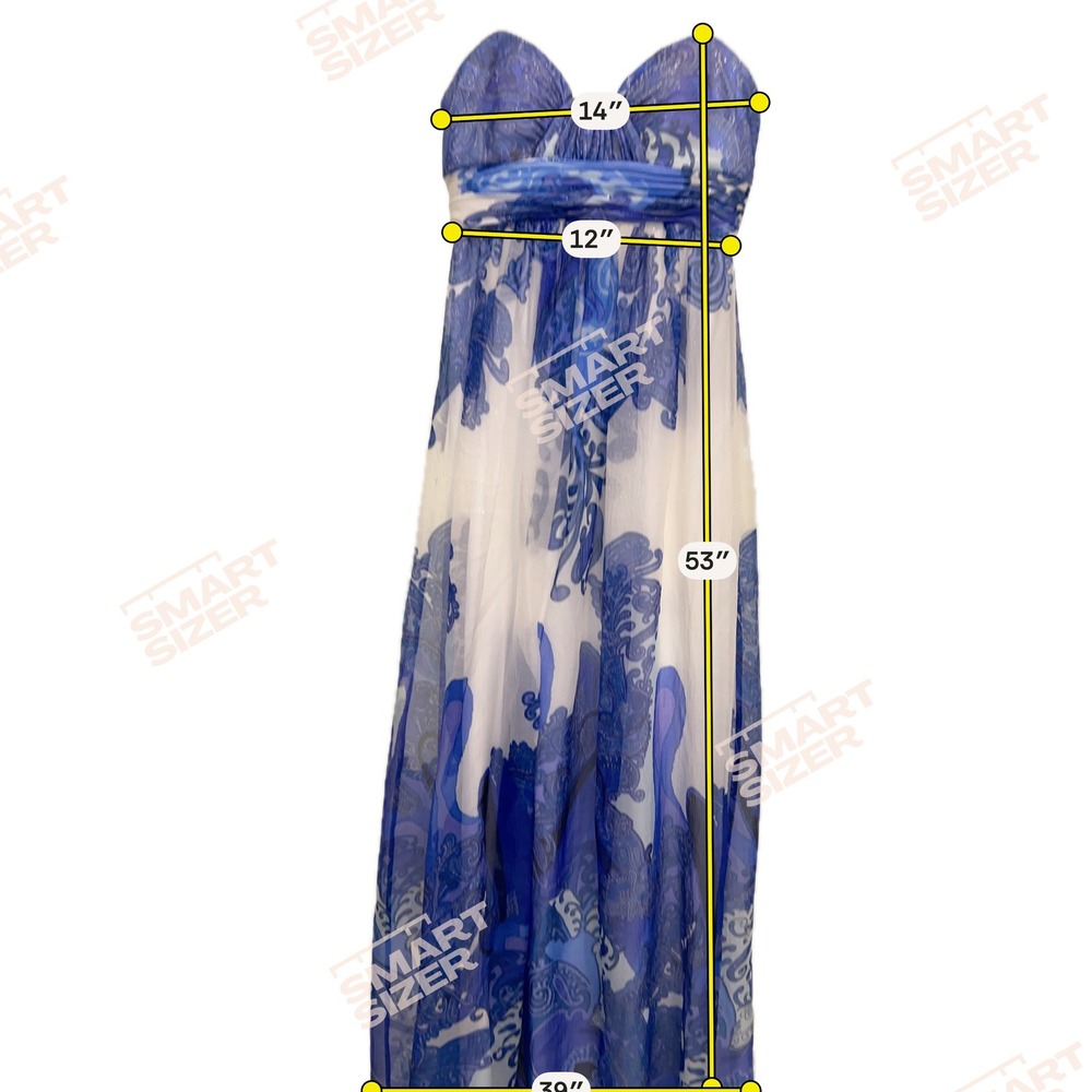 Aidan Mattox Ethereal Goddess Chiffon Gown Blue Porcelain Grecian Coastal Size 0 - Picture 6 of 13